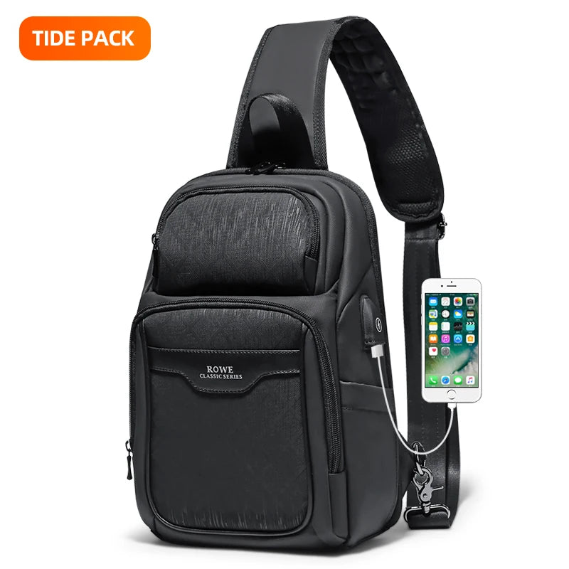 FENRUIEN Men Bags Straps Shoulder Crossbody Multi Purpose Market Durable Polyester Fabric Gift Bag Luxury 2026 Black Vest Bags
