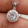 CAOSHI Hot Sale Classical Large Round Zircon Pendant Necklaces Hollow Full Diamonds Design Shiny Necklace Bridal Wedding