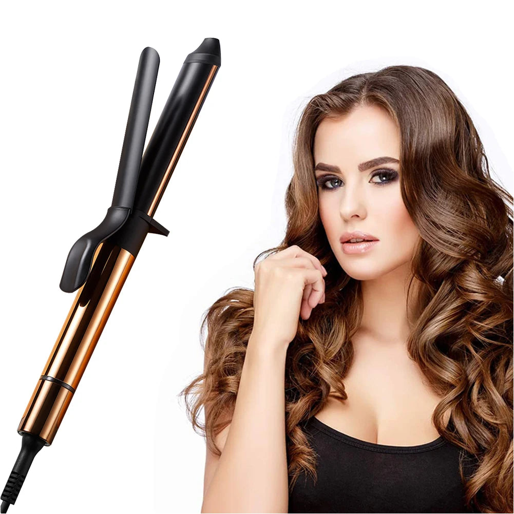 Professional Hair Curler Rose Gold Ceramic 1 Inch Barrel Curling Wand Curling Iron