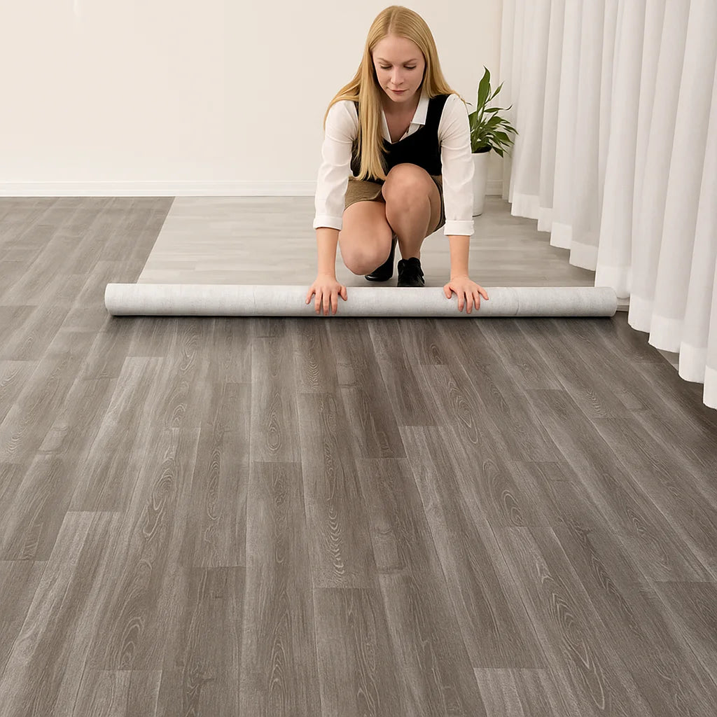 Discount Price Non slip Waterproof 1.3mm Pvc Plastic Vinyl Wood Grain Sponge Flooring for Indoor