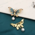 Dripping Paint Crystal Rhinestone Lapel Pin Retro Insect Corsage Costume pink Blue Green Enamel Statement Pearl butterfly Brooch