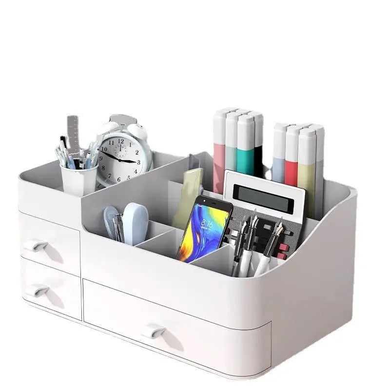 Multifunctional Office & Cosmetic Organizer Rectangle Plastic Storage Box for Cosmetics & Office Items