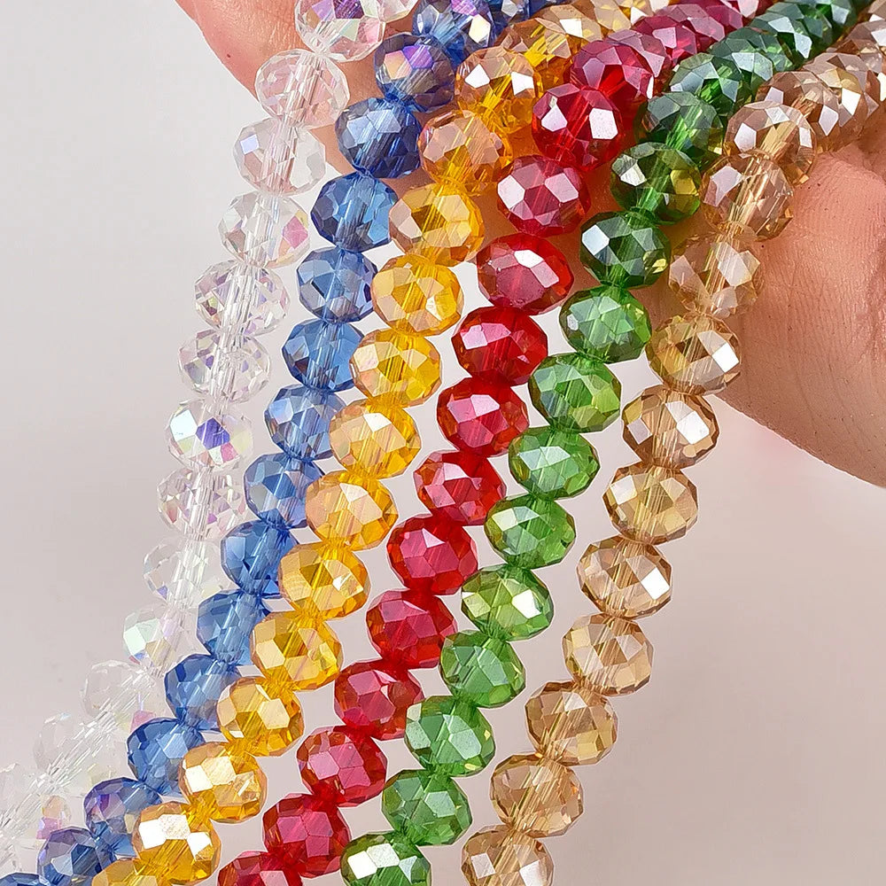 6mm Crystal Glass Rondelle Beads in Stock 10 Strands Per Bag