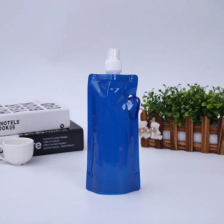 700ml Reusable Foldable Sport and Outdoor Water Drinking Plastic Bag Portable Folding Water Bottle MegaBDM