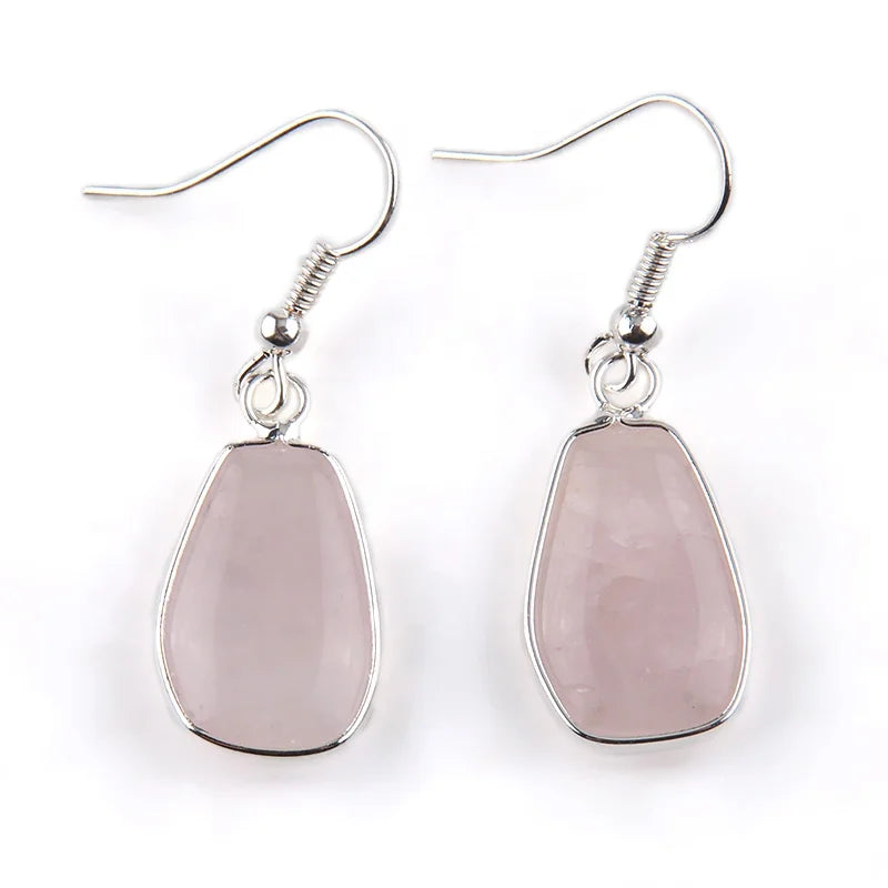 Fashion Graceful Wedding Party Gifts Stud Earring Women Jewelry Amethyst Tiger Eye Natural Stone Earring