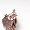 Chris April Stainless Steel Pearl Beaded Anxiety Design Gold Plated Ring