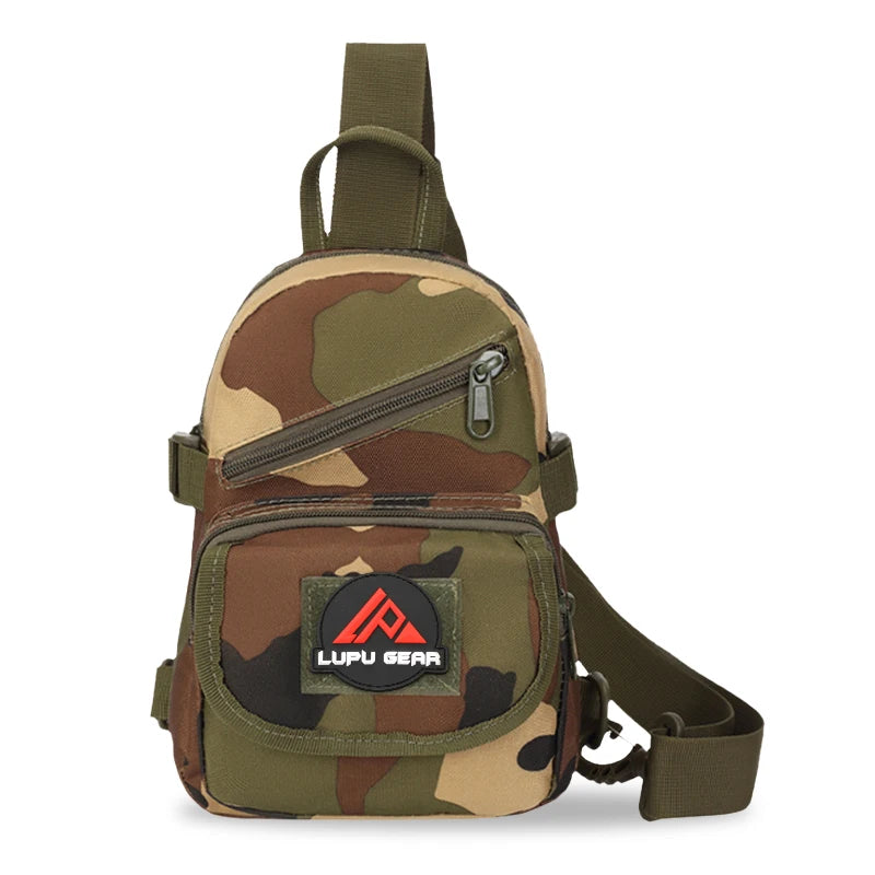 Unisex Tactical Backpack with Camouflage  Pattern Vintage Style Zipper Closure Mesh