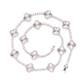 Fine Jewelry Hip Hop Bling 925 Sterling Silver Pass Diamond Tester  VVS Four Leaf Moissanite 3MM 4MM Clover Tennis Chain for Men