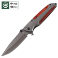 Bochen Wood Handle Multifunction Stainless Steel Titanium Blade Bottle Tactical Survival Camping Pocket Knife Hunting EDC