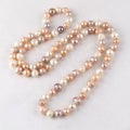 Fashion Beautiful Women Jewelry Graceful Handmade Knotted Necklace Irregular Multicolor Freshwater Pearl Necklace