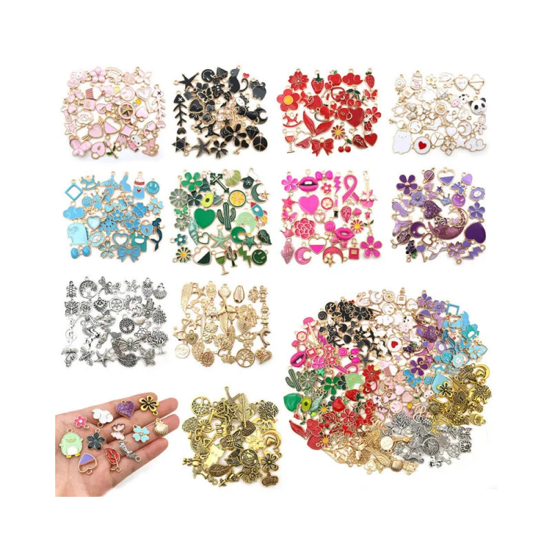 Hot Sale 30PCS Butterfly and Heart Bracelet Charms for Women's Necklace Bracelets and Cute Bling Charms Crafting