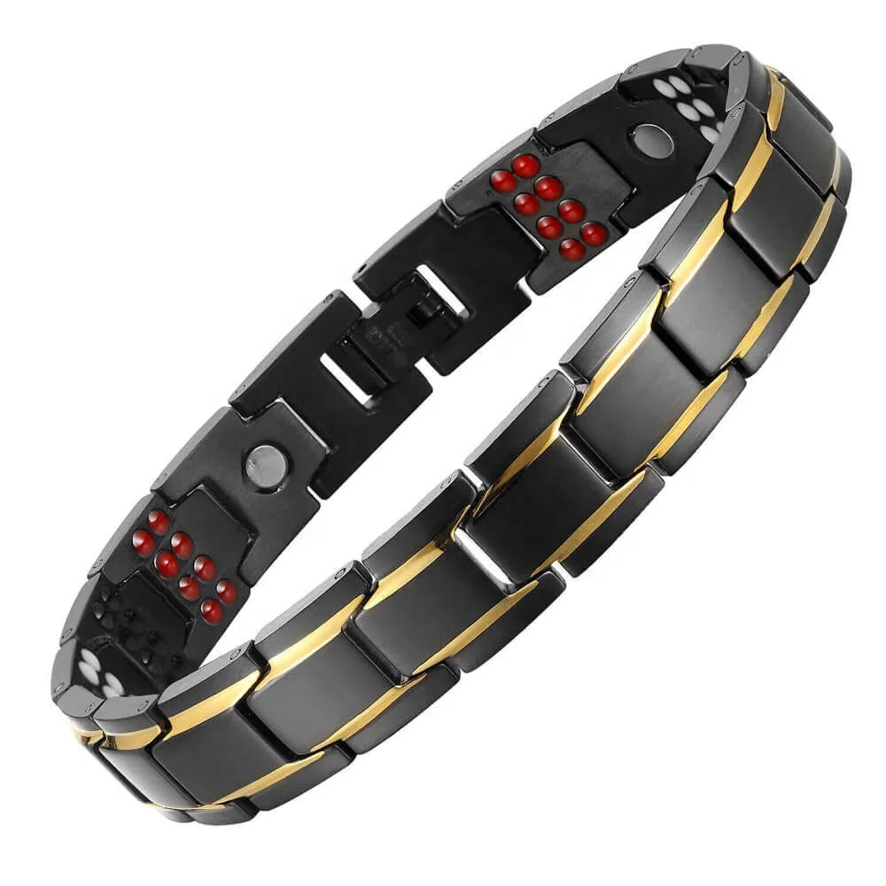 BioMagnetic Jewelry Stainless Steel Mens 4 in 1 Health Element Jewellery Bracelets for Blood Circulation for Arthritis Pain