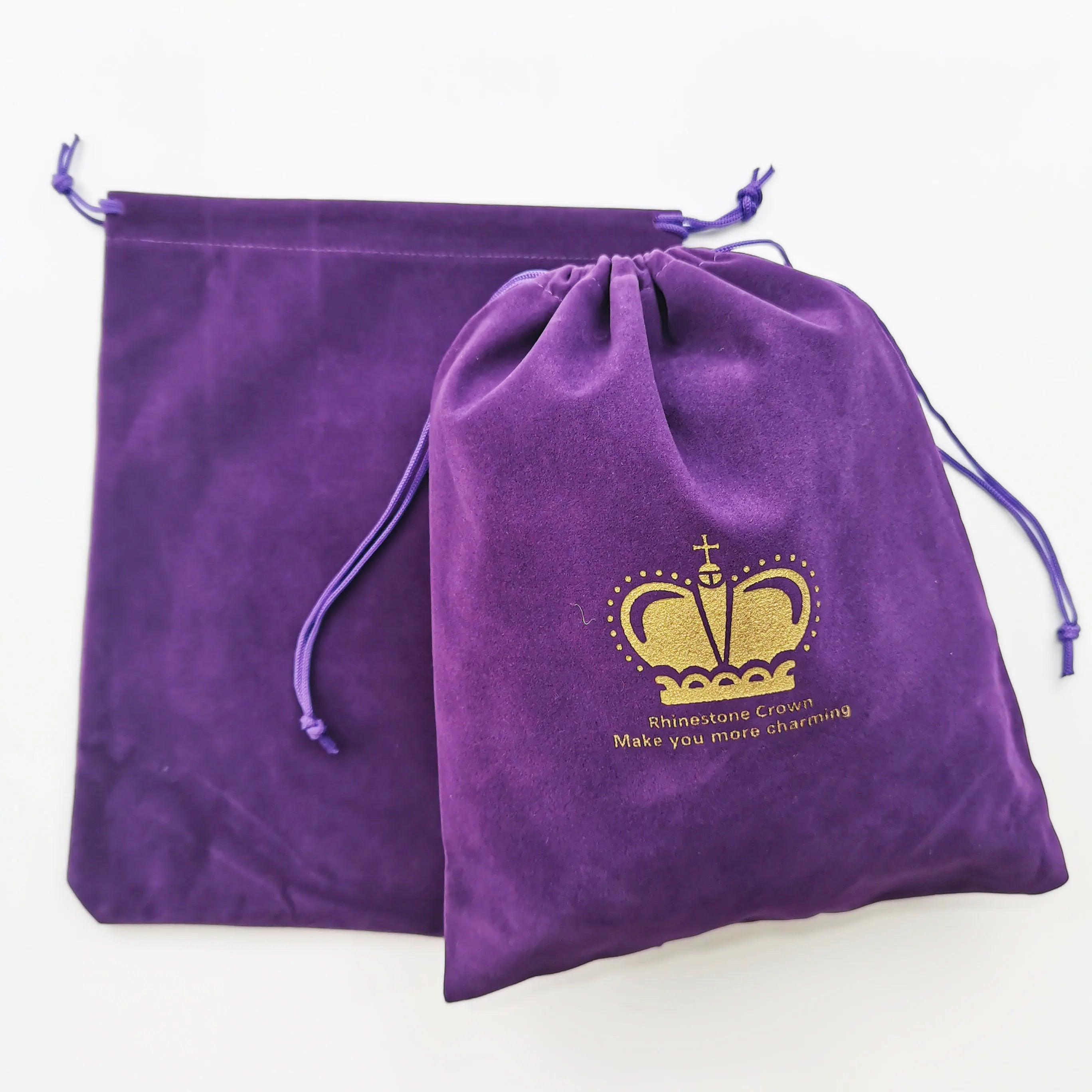New Purple Drawstring Packaging Bags Velvet Bundle Pocket Pouch Jewelry Gift Pouch Suede Pouches