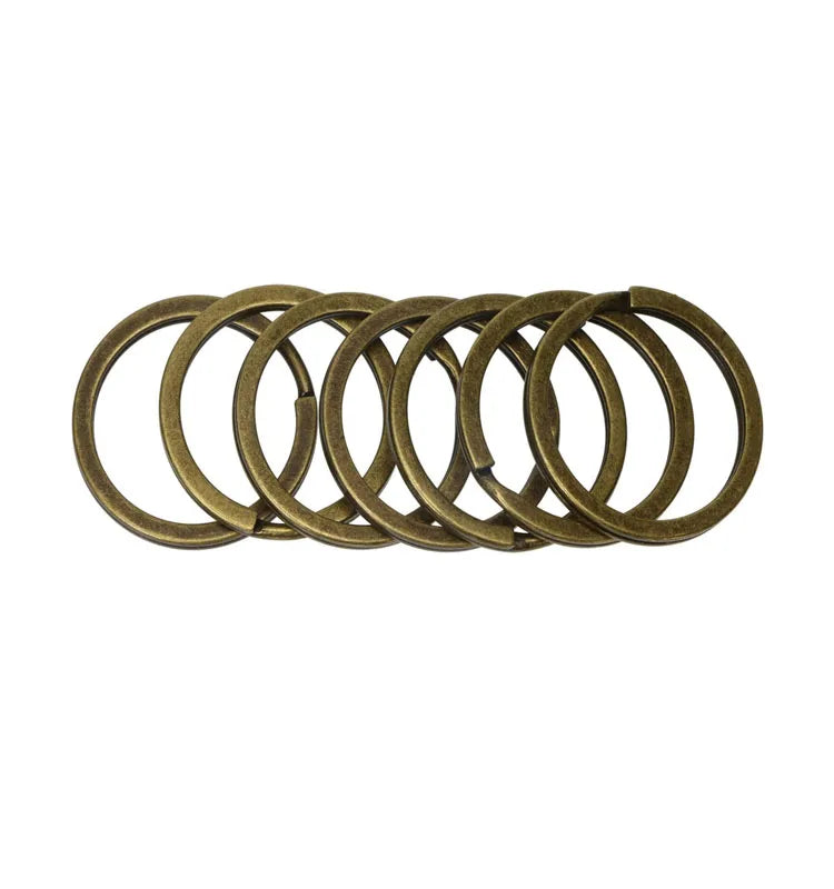 Antique Bronze 25mm 30mm Diameter Flat Split Key Chain Ring Connector Metal Keychain Keyring Clip Loop Holder