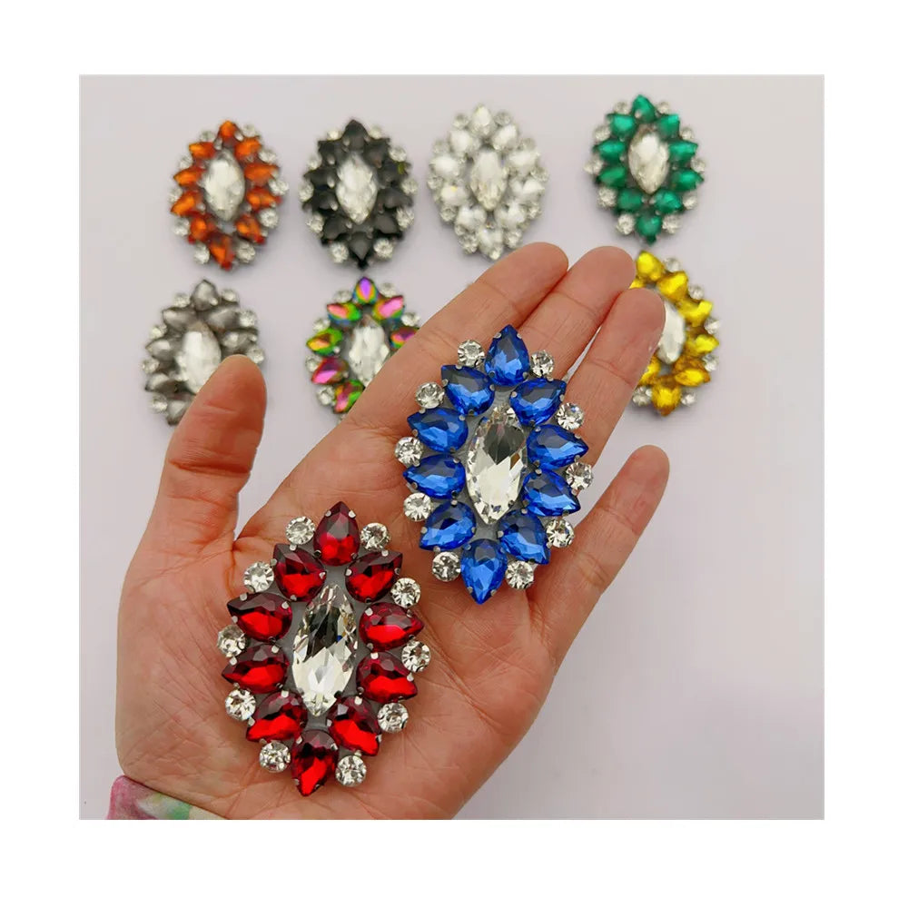 Wholesale New Handmade Rhinestone Flower Design 3D Sew on Applique Phoenix Patches for Clothes