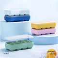 2025 Colorful Soft Easy Release Reusable Food Grade 8 Cube Silicone Ice Cube Tray With Lid BPA Free
