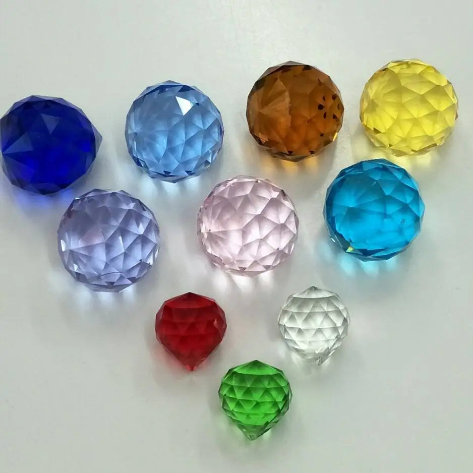 Wholesale Home Decoration Crystal Prism Sun Catcher 20/30/40/50 MM Colorful Crystal Diamond Hanging Ball