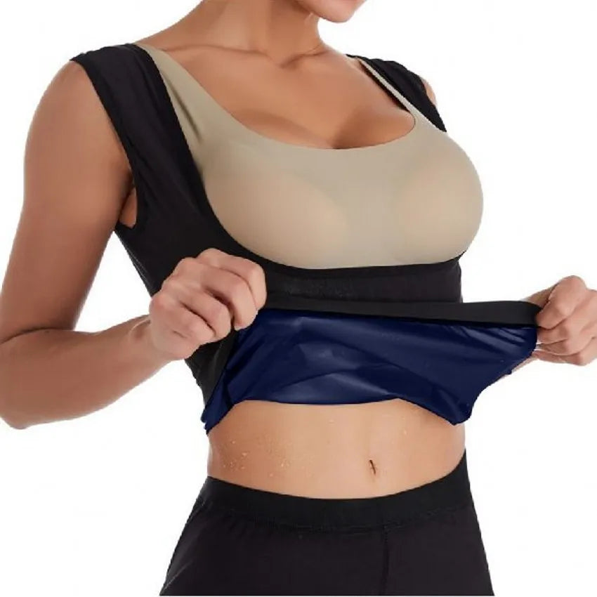 Men and Woman Sauna Sweat Vest Corset Waist Trainer Sauna Suit Tank Top Weight Loss Body Shaper Workout Shirt for Running Sports
