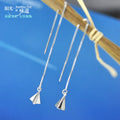 925 Silver Earrings for Women  Long Tassel Earring Ear Line Pendientes Sweet Airplane Ears Jewelry