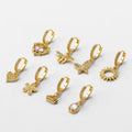 Gaby New Arrive  Gold Filled Hoop Earrings Wholesale Crown Heart Design Women Earrings Body Piercing Jewelry