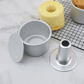 5 Inch 3PCS Set Aluminum Chiffon Cake Mold Baking Tins with Removable Bottom Round Cake Pan