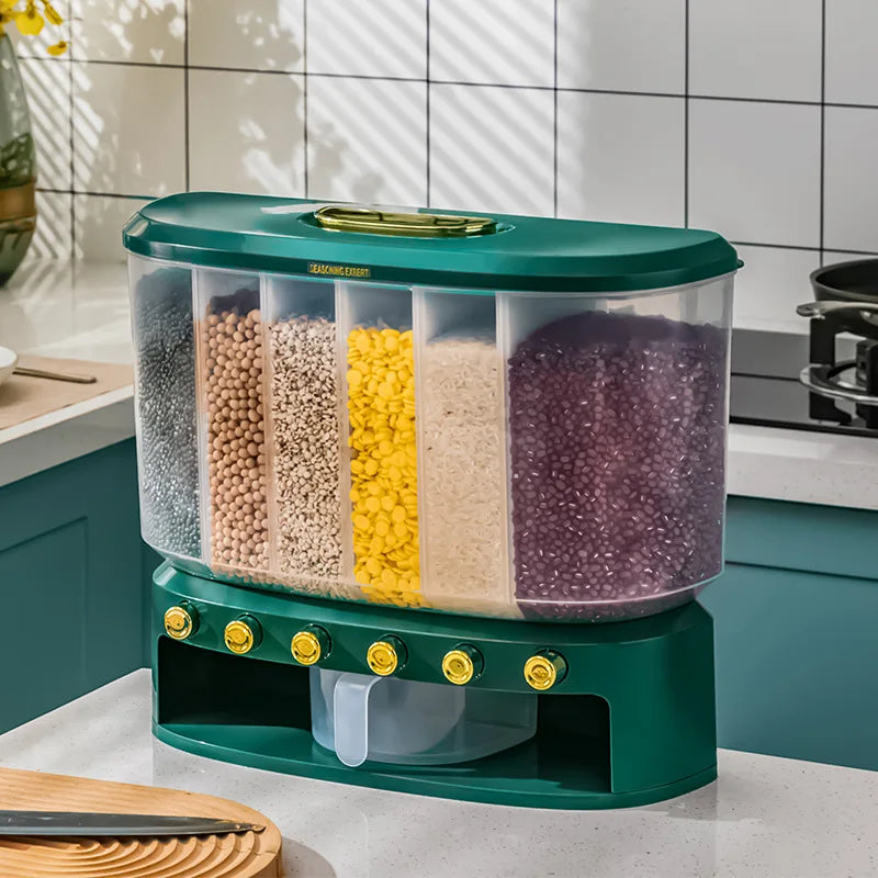 Modern Round Design Foldable Plastic Cereal Dispenser Large Kitchen Storage Containers for Dry Food Food Storage Set with Bag