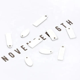 Handmade Custom Stainless Steel Charm Pendant Classic Geometric Design Engraved Brand Logo Number Pattern Women's Jewelry Making
