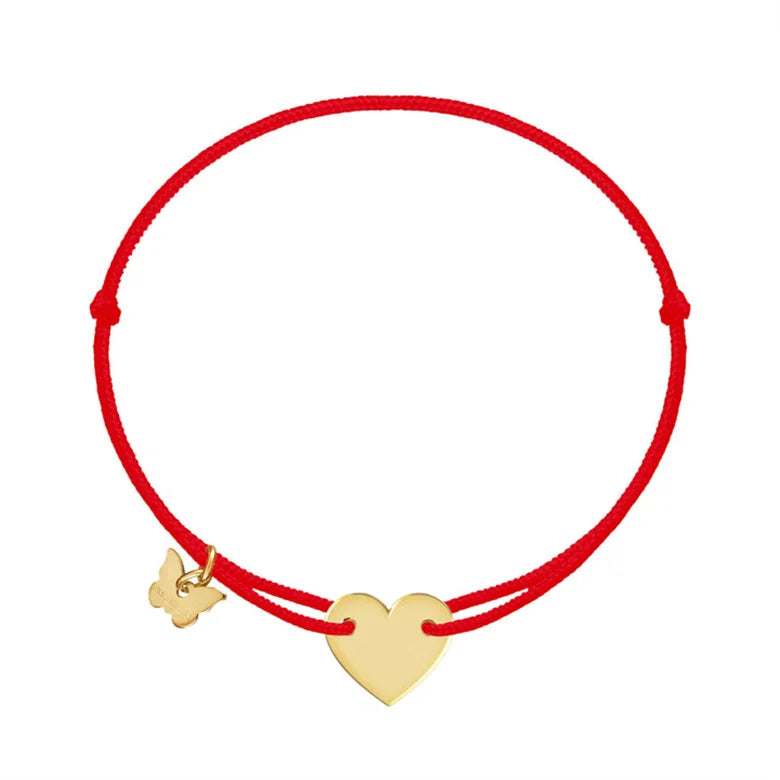 Fashion Women Girls Butterfly Heart Charm Bracelet Personalized Stainless Steel Jewelry Red Black Blue Rope Bracelet Adjustable