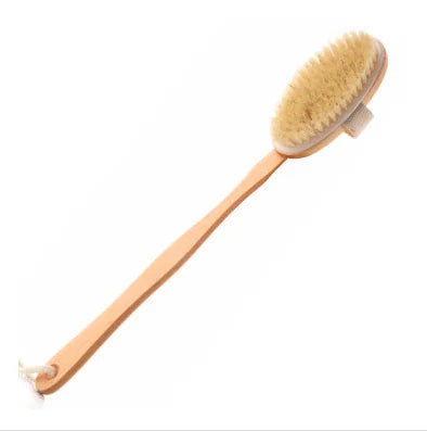Long-Handled Magic Skin Spa Bath Scrub Brush Luxury Baby Bath Wood Bamboo Cotton Bristle for Men Private Label Hair Loss Shampoo