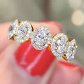 CAOSHI Exquisite Oval Cut 5A Cubic Zirconia Band Silver Gold Rose Gold Color Women's Rings for Engagement Wedding Ring