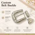 CHAOYUE Hardware Mexico Luxury Metal Western 3 Piece Banding Belt Buckle Set Screws Belt Buckles 3 Pieces Set