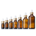 10ml 20ml 30ml Dark Color Cosmetic Luxury Glass Oil Bottle with Black Dropper Lids Hot Stamping Cork Sealing
