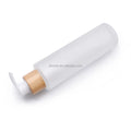 China Suppliers Hot Sale 30ml 50ml 100ml Flat Shoulder Glass Bottle and Bamboo Lid in Stock
