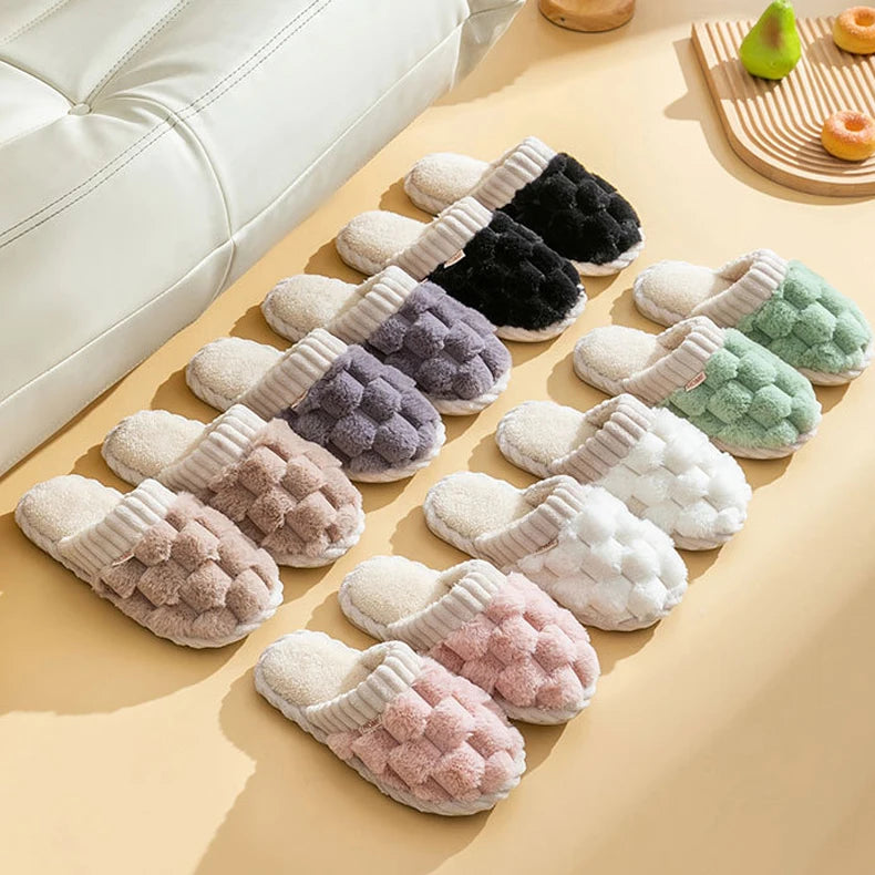 Custom Design Cute Fluffy Fuzzy slippers Animal Prints Plush Rabbit Cow Pig Home Slides Ladies Winter Indoor Flat Warm Slipper