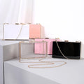 Factory Direct Sales Women Chain Small Square Box Evening Messenger Clutch Transparent Acrylic Bag