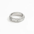 Fenny 18K Gold Plated Wholesale Retro Engraved Cubic Moon Star Sun Zirconia Stainless Steel Finger Ring Trend for Women