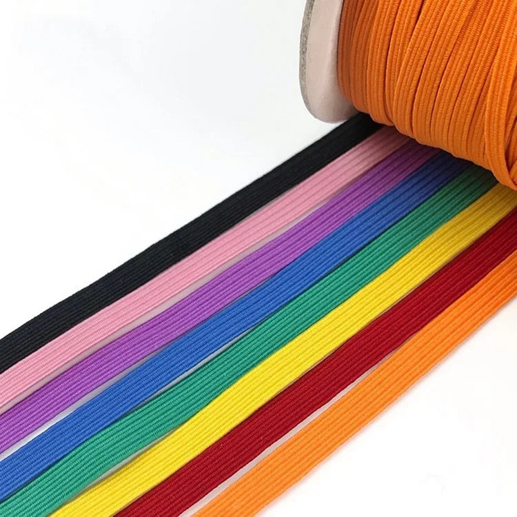 Factory Sale Colorful Flat 1/4'' Braided Elastic 6mm Narrow Elastic for Garments Home Textile