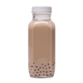Hot Sale 16oz 500ml Clear French Square Glass Bottle Juice Beverage Bottle with Black Plastic Lid