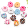 Cartoon 3D Resin Delicious Donuts Charm for Women Girl Cute Children Gifts Dangles DIY Jewelry