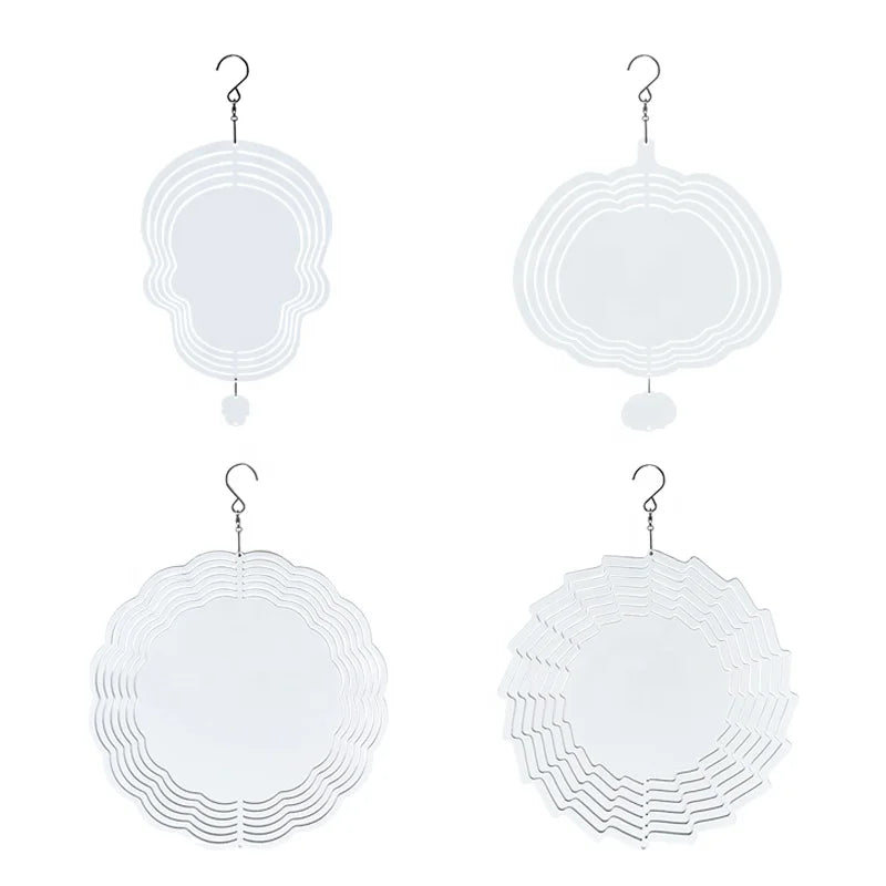 New Hot Selling DIY Printable Customized Logo Anti Bird Wind Chimes Sublimation Blank Garden Wind Spinners