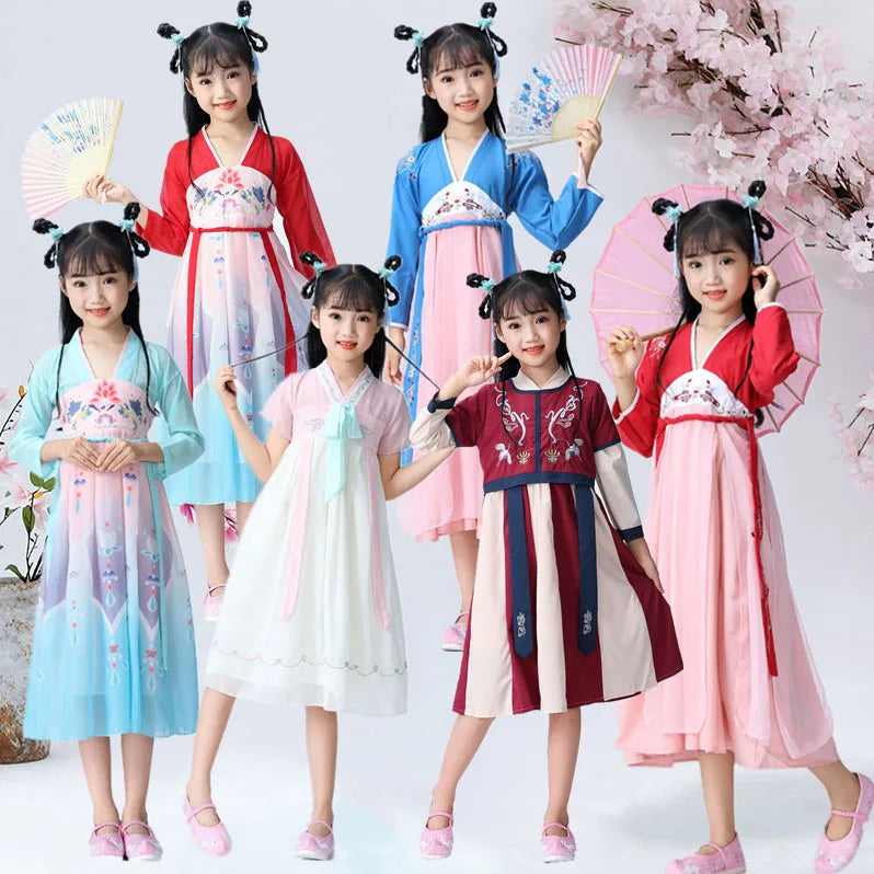 2026 New Arrivals Fancy Child Girls Carnival Dress Princess Cosplay Party Performance Clothes Chinese Traditional Hanfu Costume