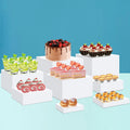 Factory Custom 8Pcs White Acrylic Display Stand for Wedding Party Buffet Food Display Stand