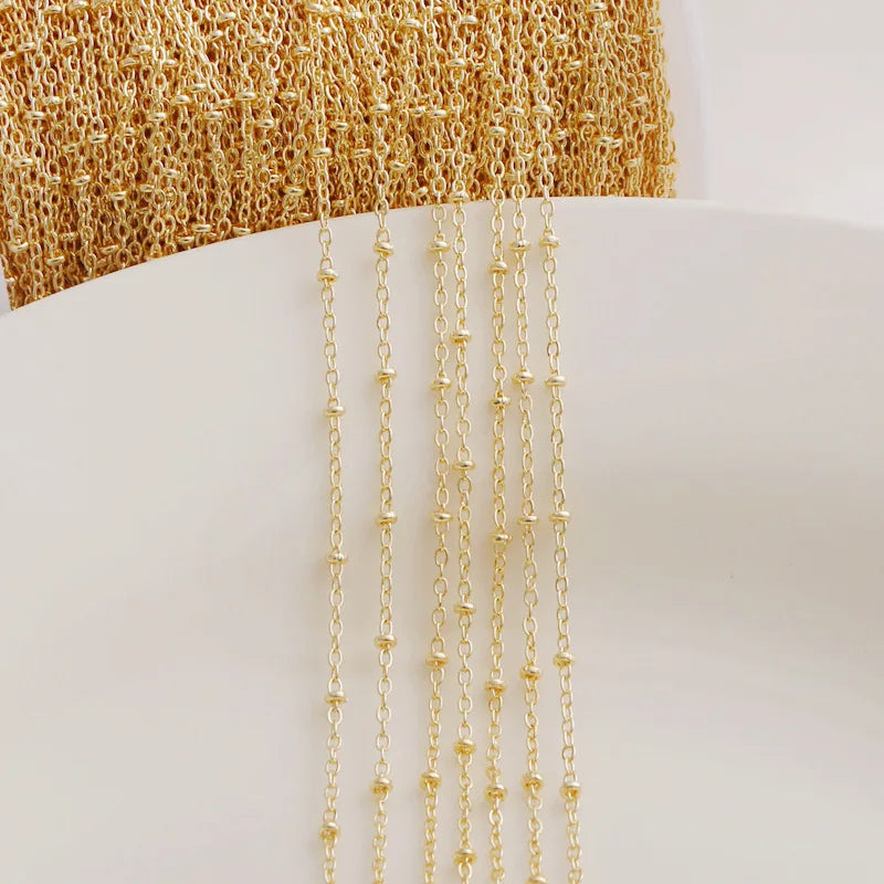 WT-BC209 Fashion Trendy Copper Wrapped Gold Color Bead Chain Ferrero Chain Water Rippl  Cool Rap Accessories Bracelet