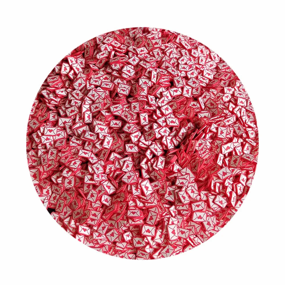 1kg Red Heart Envelope Valentine Gifts Mini Soft Clay Girls DIY Jewelry Making Kits Handmade Slime