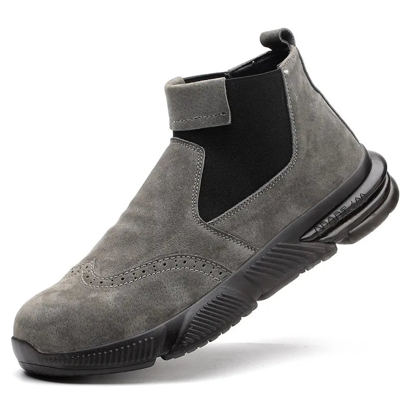 Industrial Safety Shoe Men S ESD Construction Protective Security Work Shoe Safe Toe Steel Toe Cow Leather Mesh