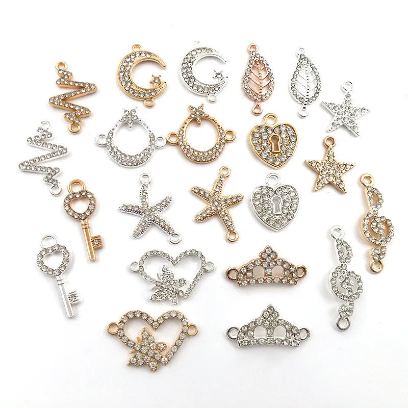 Wholesale Crown Starfish Key Leaf DIY Jewelry Accessories-Fashion Bracelet Earring Charm Pendant for Children Main Alloy