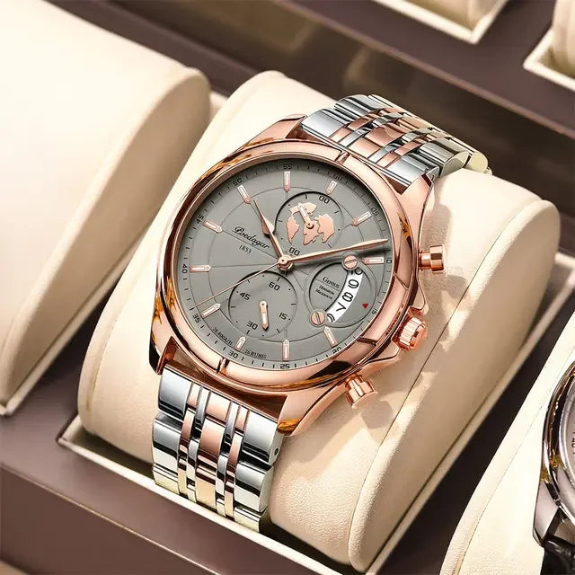 Poedagar Top High Quality Watch for Men Classic Stainless Steel Mens Watch Waterproof Luminous Quartz Watches