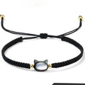 Cute Black White Cat Woven Bracelet Instagram Niche Design Vintage Style Cute Black Rope Couple Bracelet New Black Rope Bracelet