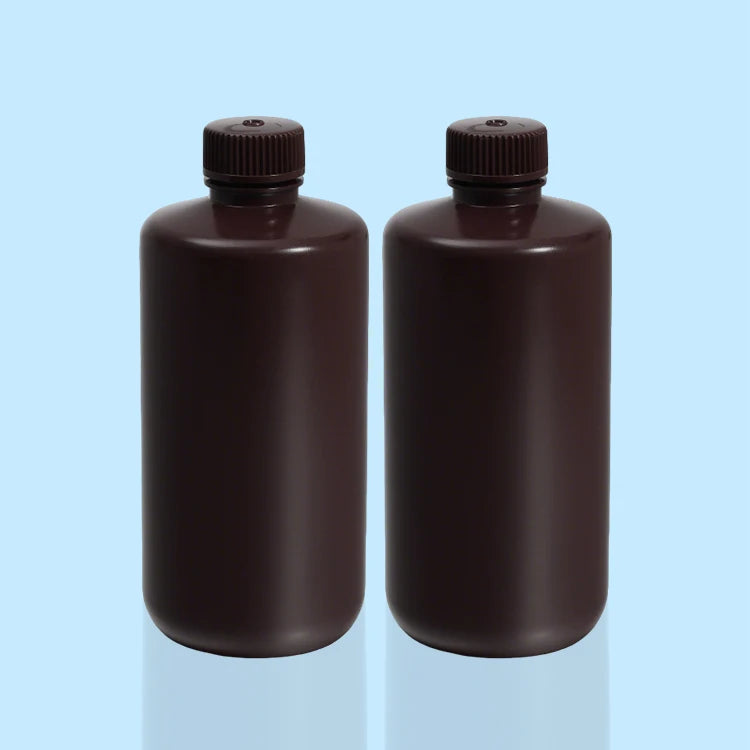 Free Sample JSBIO Amber 8ml Narrow Mouth Cylinder HDPE Plastic Reagent Bottles Colored Cap Chemical Plastic Vial Bottle