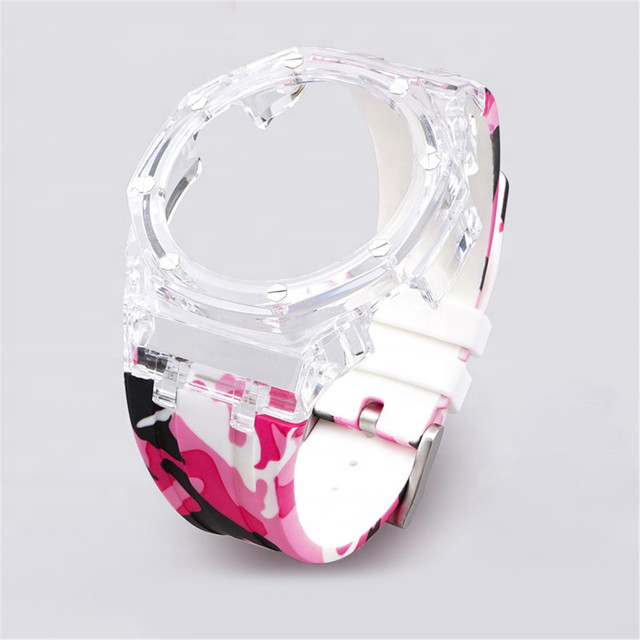 Transparent Case Rubber Strap - Men's Refit Sports Band for Standard-Size Watches